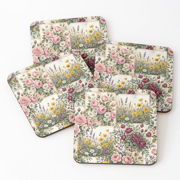 Item preview, Cottagecore Floral Patchwork Botanical Garden Design designed and sold by SplashTastic.