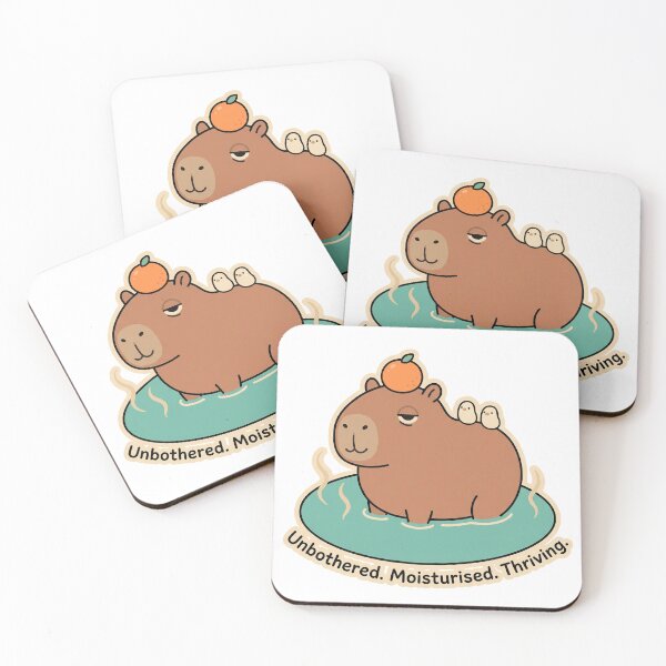 Item preview, Unbothered Moisturised Thriving Capybara Hot Spring Sticker designed and sold by CrystalMineArts.