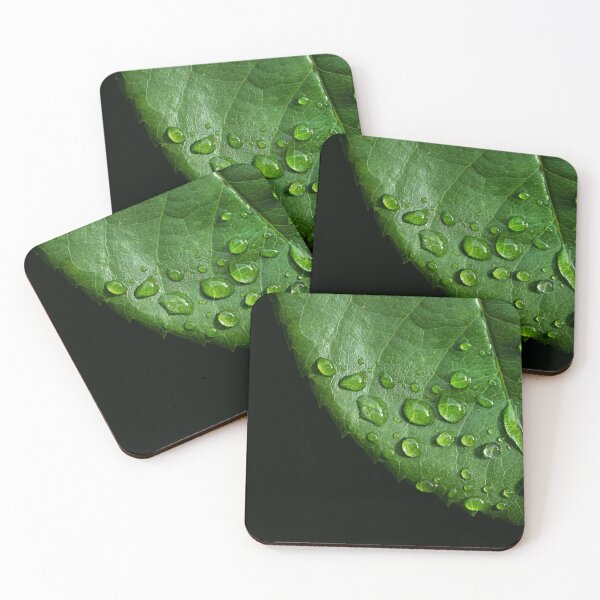 Item preview,  Green leaf with water drops macro macro designed and sold by TanalyFlowers.