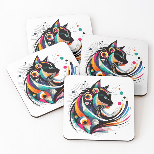 Item preview, Vibrant Abstract Cat Art designed and sold by Fabrikola.
