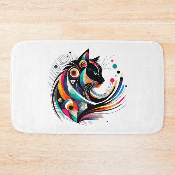 Item preview, Vibrant Abstract Cat Art designed and sold by Fabrikola.