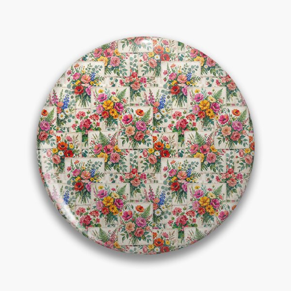 Item preview, Vibrant Artistic Floral Patchwork Painted Garden designed and sold by SplashTastic.