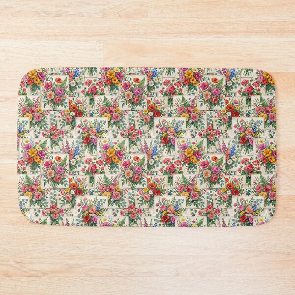 Item preview, Vibrant Artistic Floral Patchwork Painted Garden designed and sold by SplashTastic.