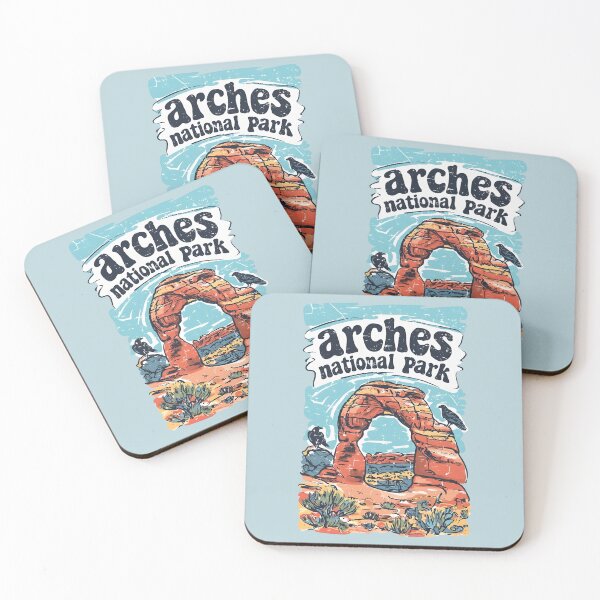 Item preview, Arches National Park Colorful Landscape Retro Raven designed and sold by HowToCanadian.