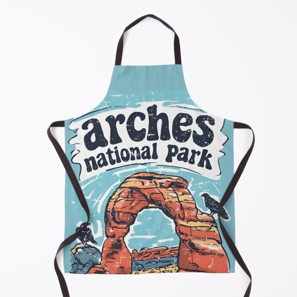 Aperçu de l'œuvre Parc national des Arches Paysage coloré Corbeau rétro créée et vendue par HowToCanadian.