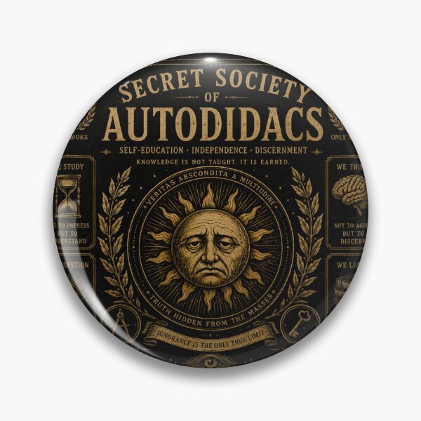 Item preview, secret-society-of-autodidacs-vintage-intellectual-emblem designed and sold by InnerwayStudio.