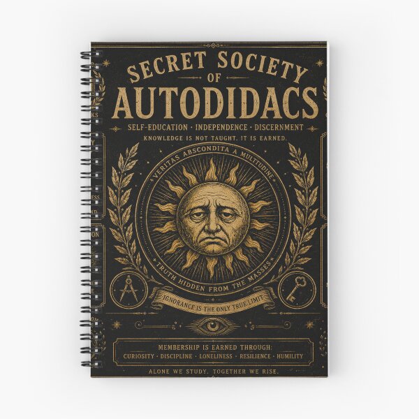 Item preview, secret-society-of-autodidacs-vintage-intellectual-emblem designed and sold by InnerwayStudio.