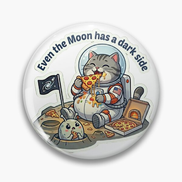 Item preview, ​Space Cat Eating Pizza - Dark Side of the Moon designed and sold by NadinGerasi.