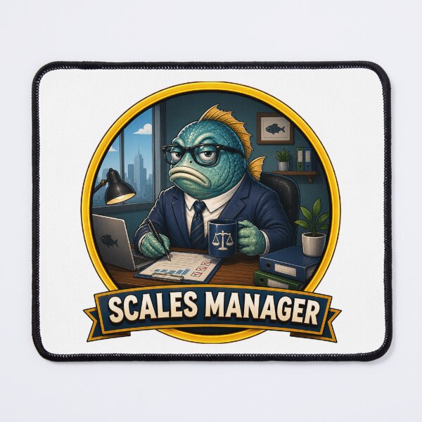 Item preview, Scales Manager – Funny Office Fish Cartoon designed and sold by Fa-Shirt01.