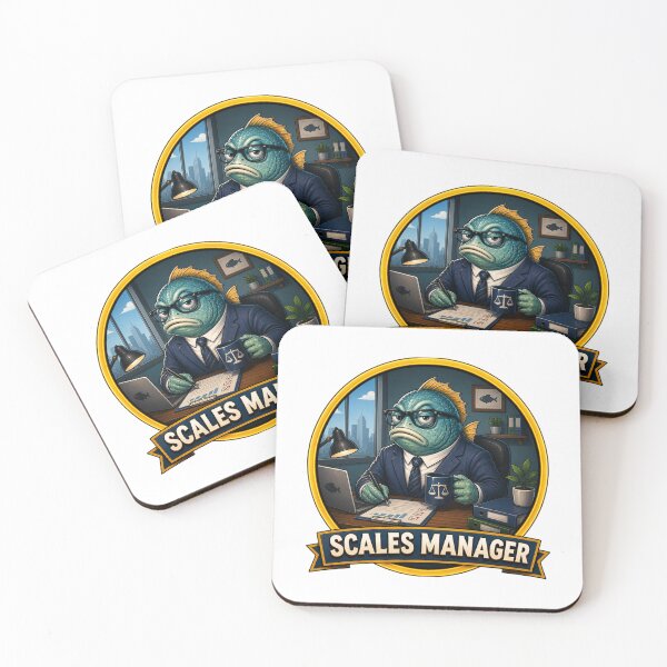 Item preview, Scales Manager – Funny Office Fish Cartoon designed and sold by Fishsign.