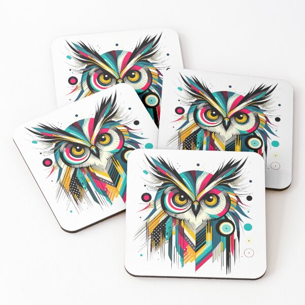 Item preview, Vibrant Abstract Owl Art designed and sold by Fabrikola.