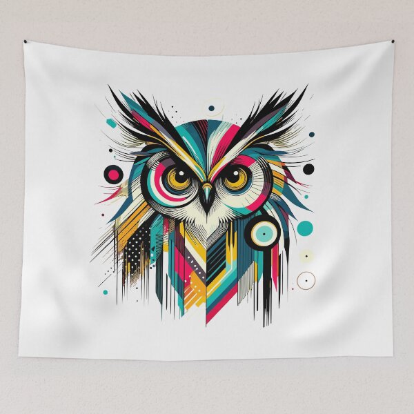 Item preview, Vibrant Abstract Owl Art designed and sold by Fabrikola.