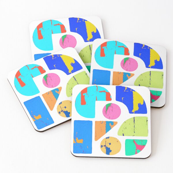 Item preview, Cracked Paint Geometry – Colorful Abstract Shapes Art designed and sold by RDproject.