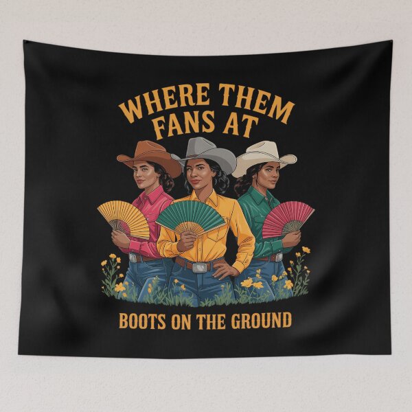 Item preview, Boots On The Ground Juneteenth Cowgirl Where Them Fans At designed and sold by sailorjessiArt.