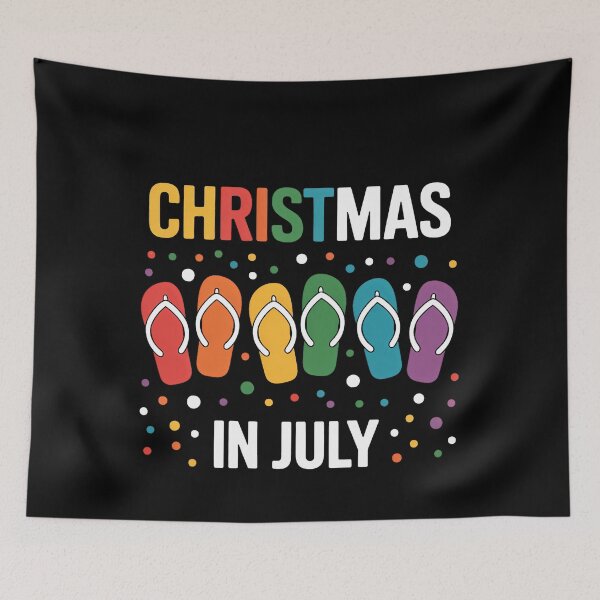 Item preview, Christmas in July Colorful Xmas Flip Flops designed and sold by SapfireStuArt.