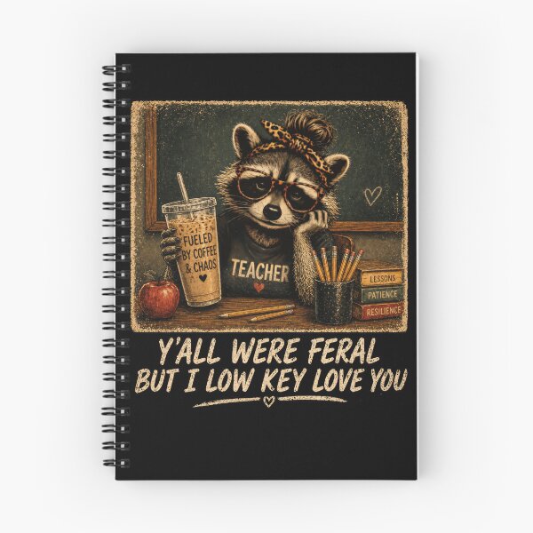 Item preview, Y’all Were Feral But I Low Key Love You – Funny Teacher Raccoon designed and sold by PosiMCreations.
