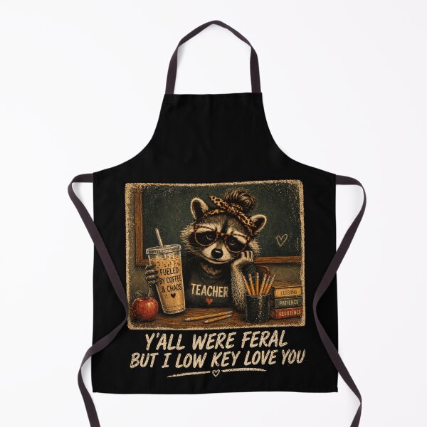 Item preview, Y’all Were Feral But I Low Key Love You – Funny Teacher Raccoon designed and sold by PosiMCreations.