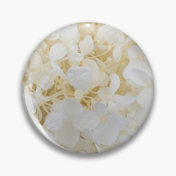 Item preview, White hydrangea flower on black background designed and sold by TanalyFlowers.