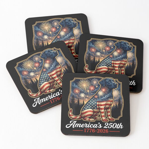 Item preview, labrador retriever america's 250th patriotic dog fireworks  designed and sold by mariazin.