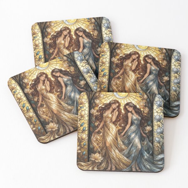 Item preview, Luminous Moon Goddesses: Elegant Stained Glass Mosaic designed and sold by Soluna Studio.