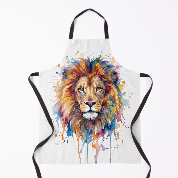 Item preview, Vibrant Watercolor Lion Portrait Colorful Wildlife Art designed and sold by canvahub.
