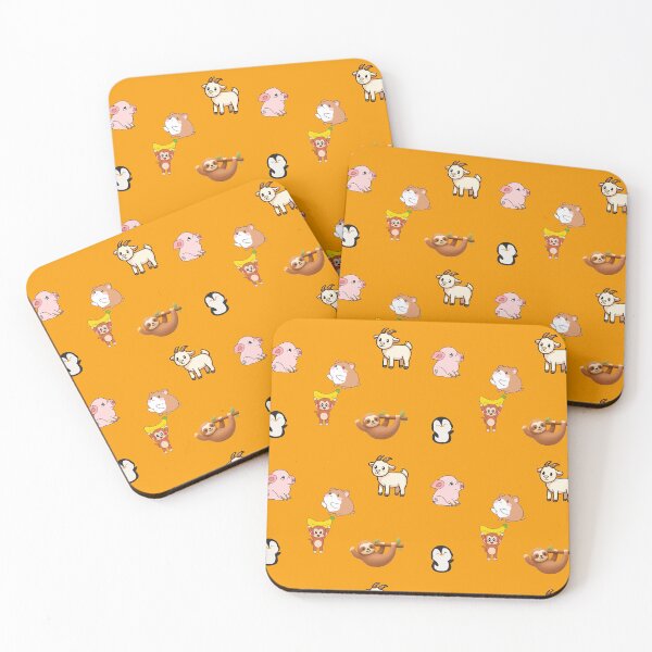 Item preview, Cute Hamster, sloth, monkey and Piggy Farm Pattern designed and sold by SubhAksara.
