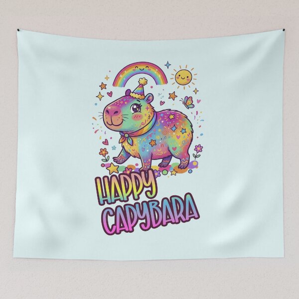 Item preview, Happy Capybara -cute kid core design- designed and sold by LOVEARTDESIGN.