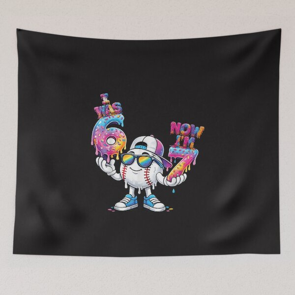 Item preview, I Was 6 Now I’m 7 Funny Baseball Birthday Boy Retro Design designed and sold by kiralynstration.
