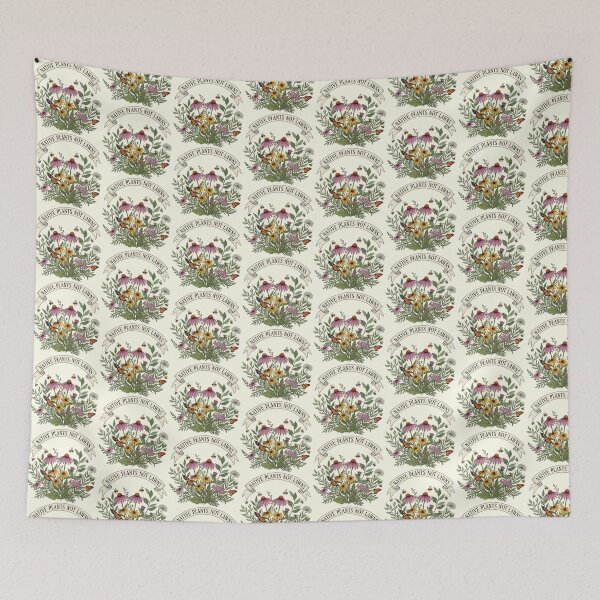 Item preview, Native Plants Pollinator Garden Art with Monarchs and Bees designed and sold by SholoStudio.