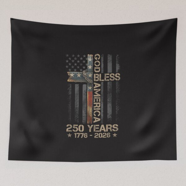 Item preview, God Bless America Christian Cross Patriotic 1776 2026 Design designed and sold by kiralynstration.