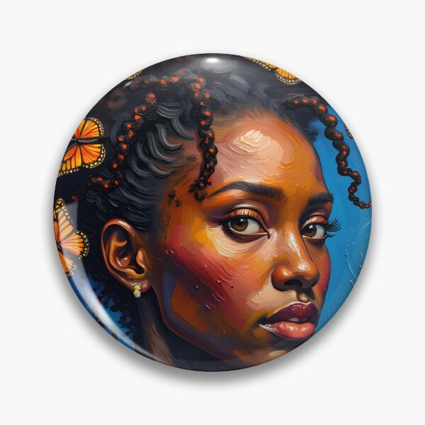 Item preview, Starry Night Afro Woman Portrait Butterfly Art designed and sold by canvahub.