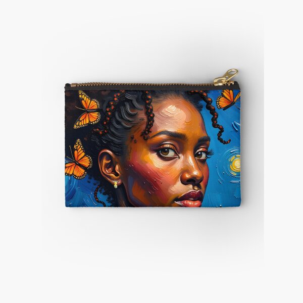 Item preview, Starry Night Afro Woman Portrait Butterfly Art designed and sold by canvahub.