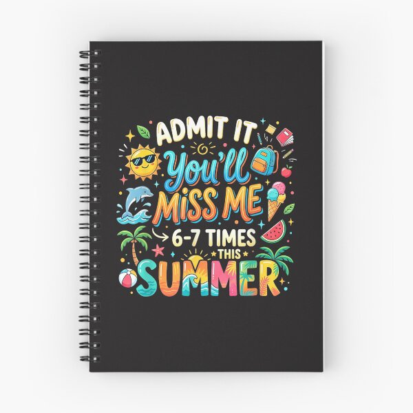 Item preview, Admit It You’ll Miss Me 6 Or 7 Times Funny Teacher Summer Design designed and sold by kiralynstration.