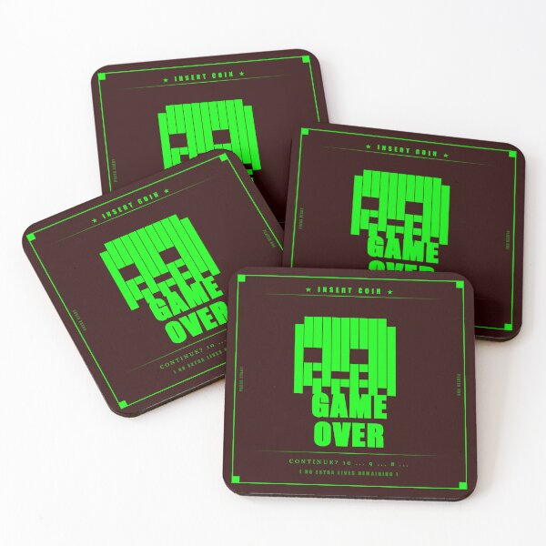 Item preview, Game Over Pixel Skull Funny Gamer Dark Humor Neon Arcade designed and sold by Mega-Shopping.