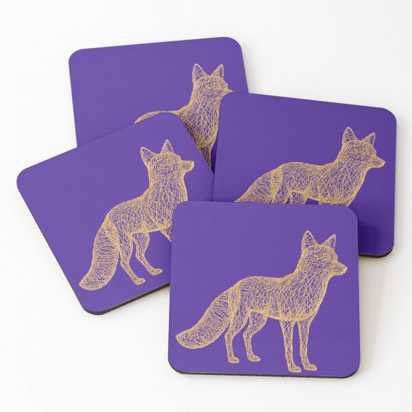 Item preview, Geometric Gold Wireframe Fox Minimalist Geometric Art designed and sold by canvahub.