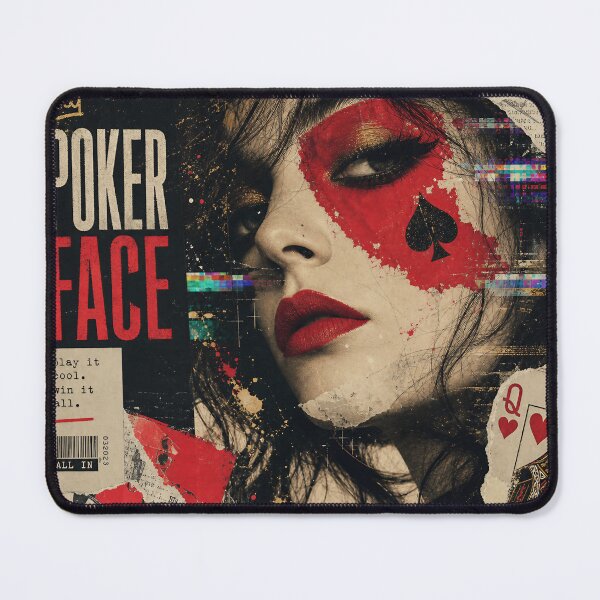 Item preview, POKER FACE — Stylized Collage Poster (Bold Color & Glitch Texture) designed and sold by Jandedan.