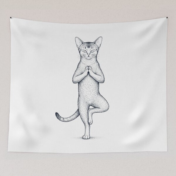 Item preview, Vintage Abyssinian Cat Yoga Tree Pose Kitten Lover designed and sold by TerryConnells.
