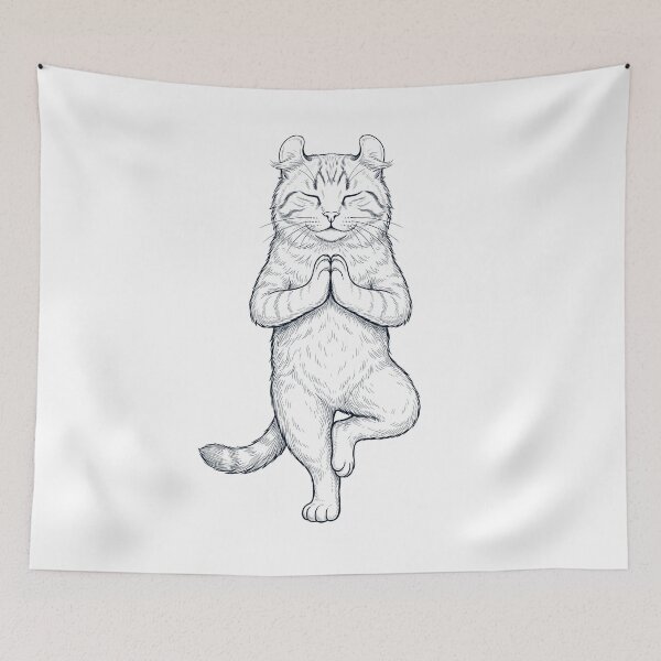 Item preview, Vintage American Curl Cat Yoga Tree Pose Kitten Lover designed and sold by TerryConnells.