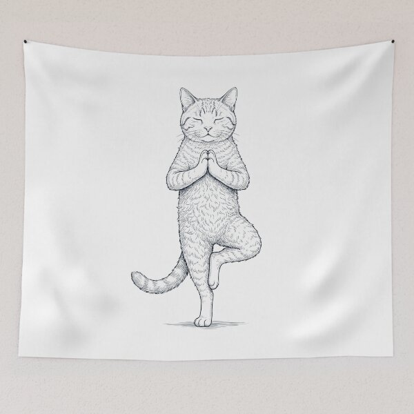 Item preview, Vintage American Wirehair Cat Yoga Tree Pose Kitten Lover designed and sold by TerryConnells.