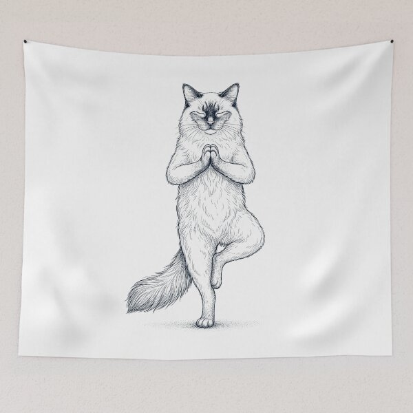 Item preview, Vintage Balinese Cat Yoga Tree Pose Kitten Lover designed and sold by TerryConnells.