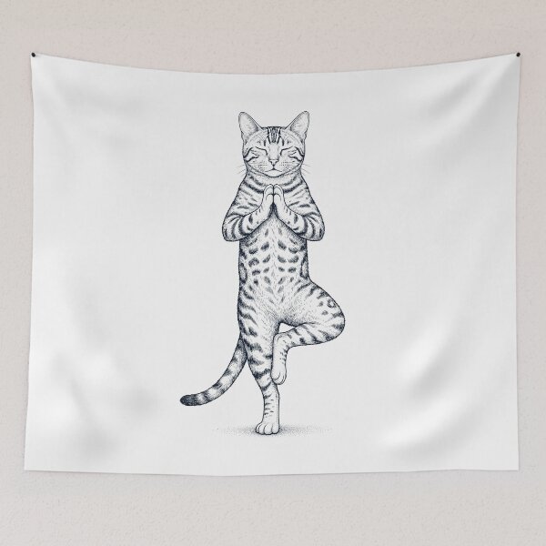 Item preview, Vintage Bengal Cat Yoga Tree Pose Kitten Lover designed and sold by TerryConnells.