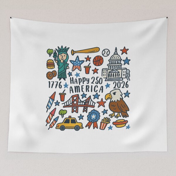 Item preview, Happy 250 America Patriotic 1776 2026 Retro USA Design designed and sold by kiralynstration.