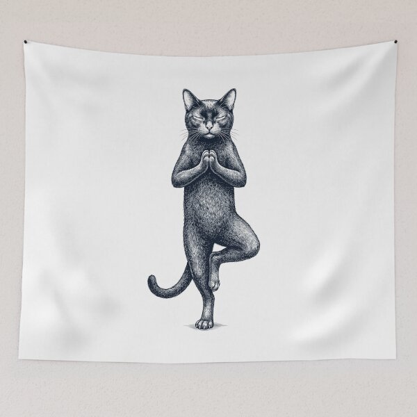 Item preview, Vintage Bombay Cat Yoga Tree Pose Kitten Lover designed and sold by TerryConnells.