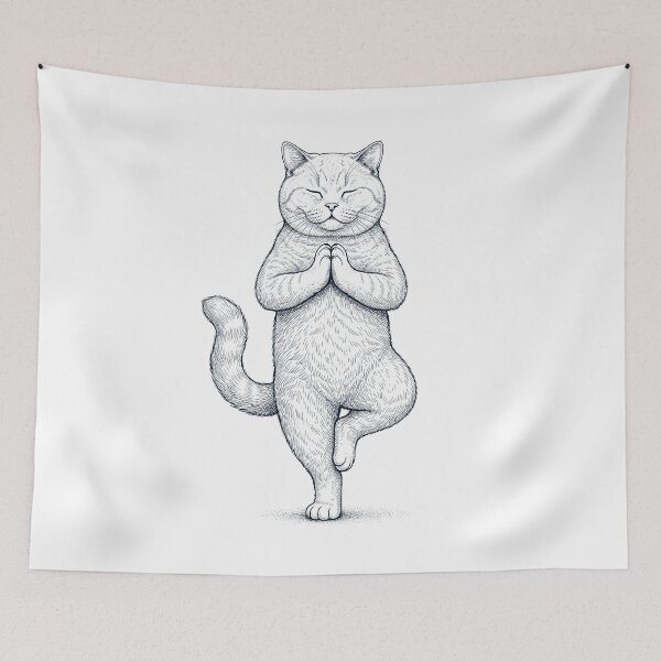 Item preview, Vintage British Shorthair Cat Yoga Tree Pose Kitten Lover designed and sold by TerryConnells.