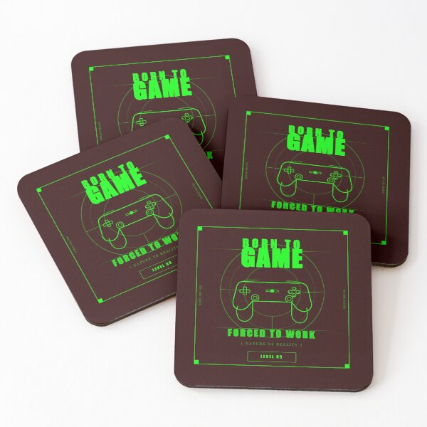 Item preview, Born To Game Forced To Work Funny Gamer Controller Neon designed and sold by Mega-Shopping.