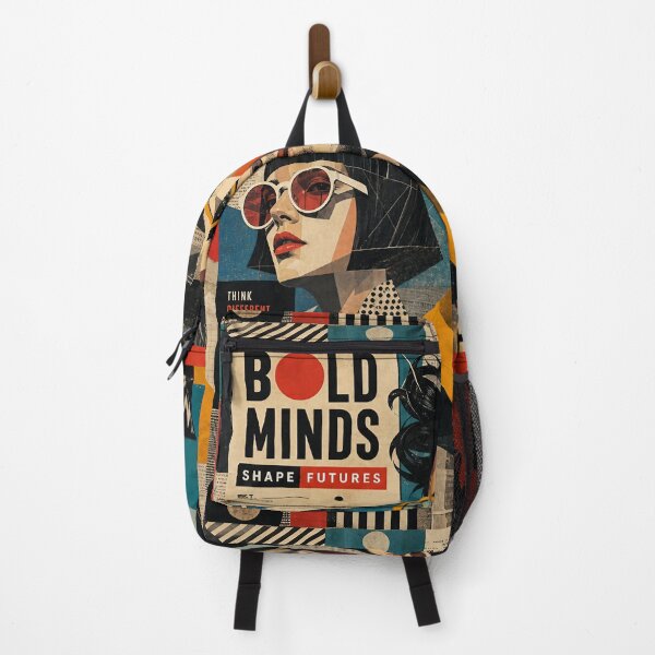 Item preview, BOLD MINDS — Pop‑Cubist Collage Poster (Retro‑Futurist Hipsters) designed and sold by Jandedan.