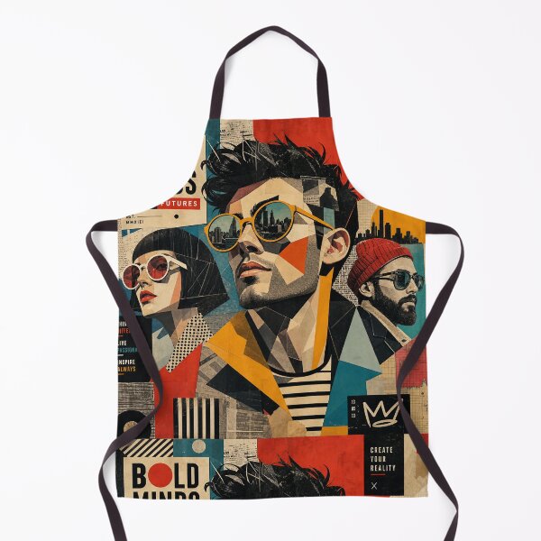 Item preview, BOLD MINDS — Pop‑Cubist Collage Poster (Retro‑Futurist Hipsters) designed and sold by Jandedan.