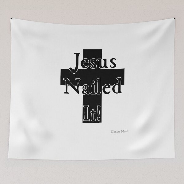 Item preview, Jesus Nailed It!  (Black text/Black Cross) designed and sold by GraceMadeArt.
