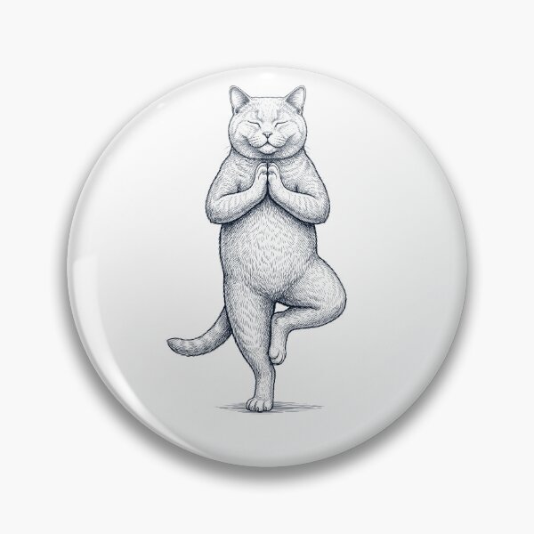 Item preview, Vintage Chartreux Cat Yoga Tree Pose Kitten Lover designed and sold by TerryConnells.