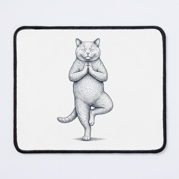 Item preview, Vintage Chartreux Cat Yoga Tree Pose Kitten Lover designed and sold by TerryConnells.